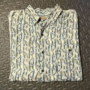 Utopia 90’s Men’s Rayon Button-Down Print Shirt Size XL